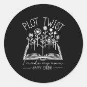 Plot Twist I Made My Own Happy Ending Emwered Moti Runder Aufkleber (Vorderseite)