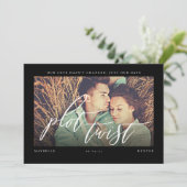 Plot Twist Moderne Minimale Kalligrafie & Fotograf Save The Date (Stehend Vorderseite)
