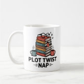 Plot Twist Nap | Funny Book Lover Design Kaffeetasse (Links)