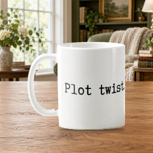 Plot Twist Schreibmaschine Schriftsteller Minimali Kaffeetasse