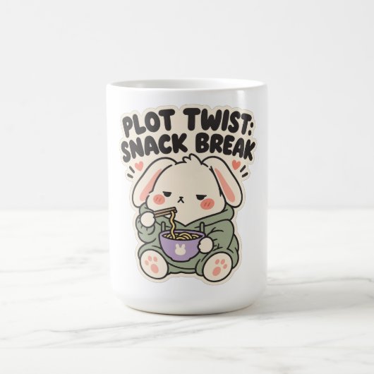 Plot Twist Snack Pause Kuschel-Nudel-Hase Kaffeetasse (Mittel)