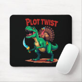 Plot Twist Truthahn Reitet Dinosaurier T-Rex Lusti Mousepad (Mit Mouse)