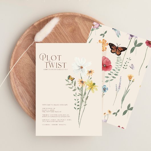 Plot Twist Whimsical Gelbe Wildblumen-Hochzeit  Save The Date