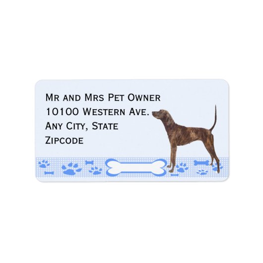 Plott auf Blue Gingham Adressaufkleber (Vorne)