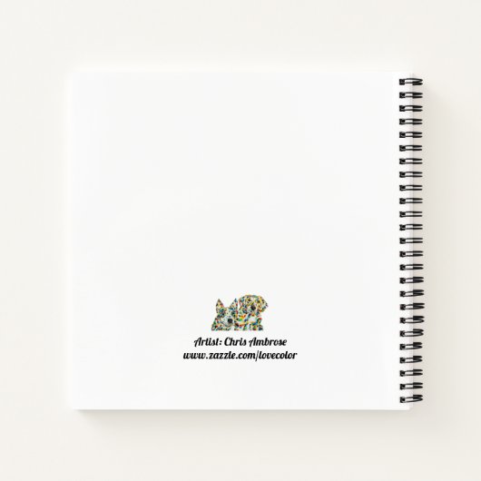Plott Hound & Australian Shepherd Square Notebook Notizblock (Rückseite)