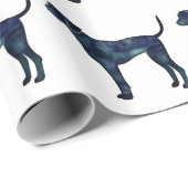 Plott Hound Black Watercolor Silhouette Geschenkpapier (Rolleneckpunkt)