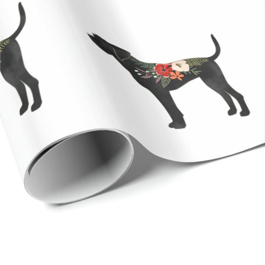 Plott Hound Hund Breed Boho Silhouette Geschenkpapier (Rolleneckpunkt)