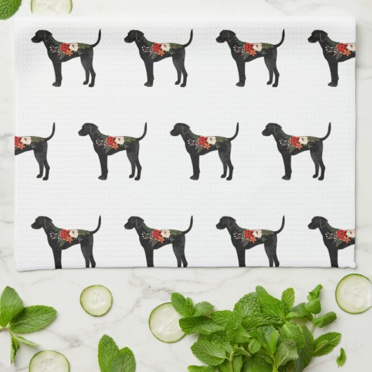 Plott Hound Hund Breed Boho Silhouette Geschirrtuch (Gefaltet)