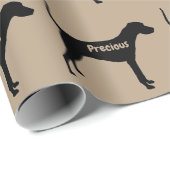 Plott Hound Hund Silhouette Geschenkpapier (Rolleneckpunkt)