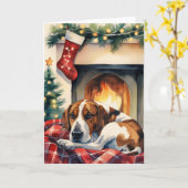 Plott Hound Hund Weihnachtsgrüße Karte (Gelbe Blume)