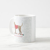 Plott Hound Jagd Hund Frohe Weihnachtsgestaltung Kaffeetasse (Vorderseite Links)