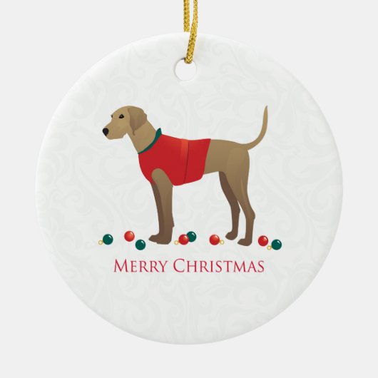 Plott Hound Jagd Hund Frohe Weihnachtsgestaltung Keramik Ornament (Vorne)