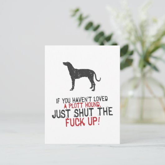 Plott Hound Postkarte (Stehend Vorderseite)
