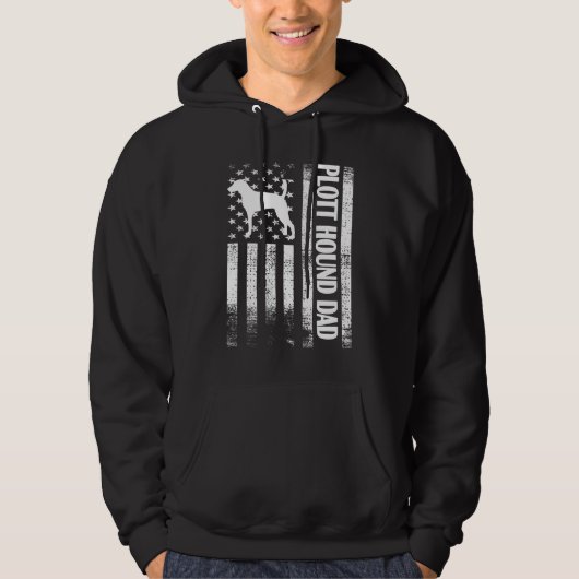Plott Hound Vater US Flag Plott Hound Dog Eigentüm Hoodie (Vorderseite)