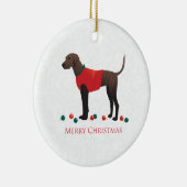 Plott Hound Weihnachten Keramikornament (Rechts)