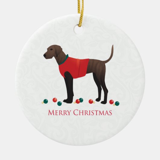 Plott Hound Weihnachten Keramikornament (Vorne)