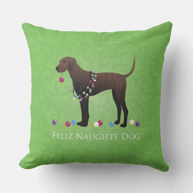 Plott Hound Weihnachten Kissen (Vorderseite)