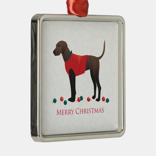Plott Hound Weihnachten Ornament Aus Metall (Rechts)