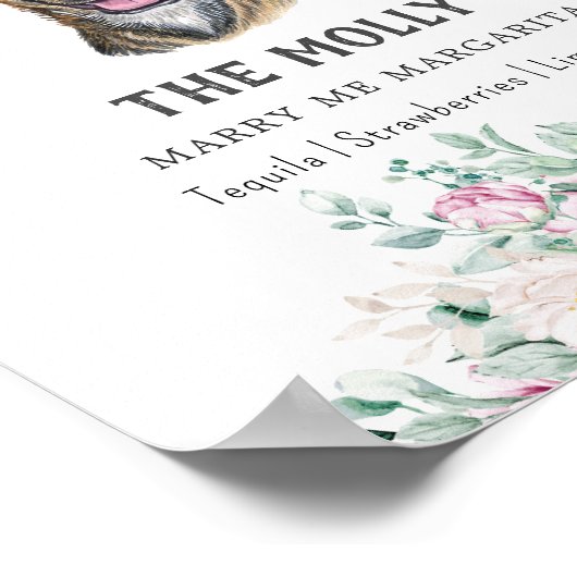 Plott Hund Unterschrift Trinkzeichen Poster (Ecke)