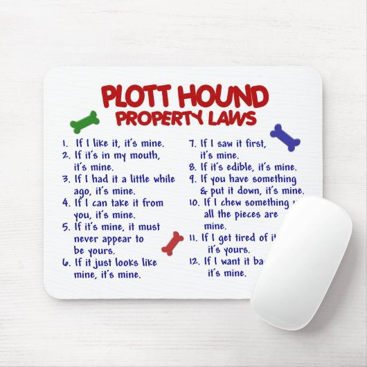 PLOTT JAGDHUND Eigentums-Gesetze 2 Mousepad (Mit Mouse)