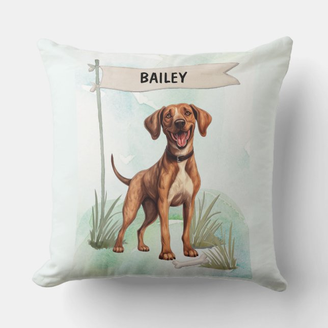 Plott-Wasserfarbe Personalisierter Hund Kissen (Vorderseite)