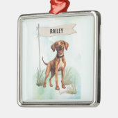 Plott Watercolor Personalized Dog Ornament Aus Metall (Links)