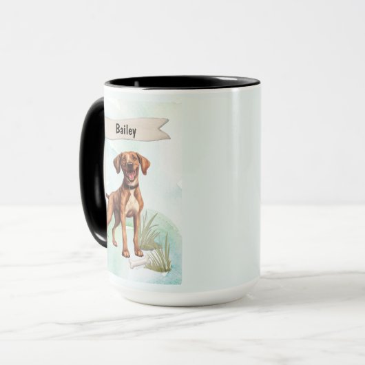 Plott Watercolor Personalized Dog Tasse (Vorderseite Links)