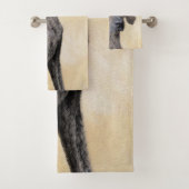 Plottengemälde - Niedliche Original Hundkunst Badhandtuch Set (Insitu)