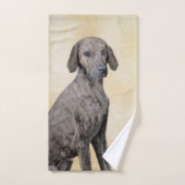 Plottengemälde - Niedliche Original Hundkunst Badhandtuch Set (Handtuch)