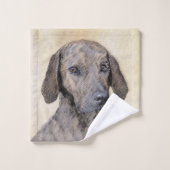 Plottengemälde - Niedliche Original Hundkunst Badhandtuch Set (Waschlappen)