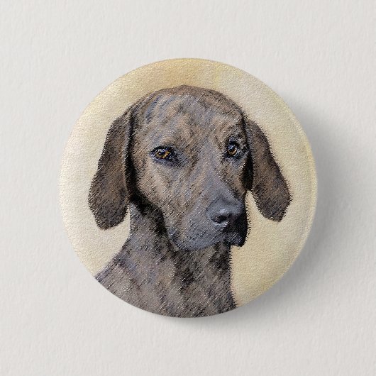 Plottengemälde - Niedliche Original Hundkunst Button (Vorderseite)