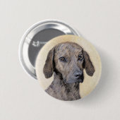 Plottengemälde - Niedliche Original Hundkunst Button (Vorne & Hinten)