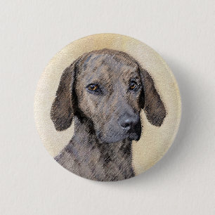 Plottengemälde - Niedliche Original Hundkunst Button