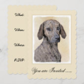 Plottengemälde - Niedliche Original Hundkunst Einladung (Vorne/Hinten)