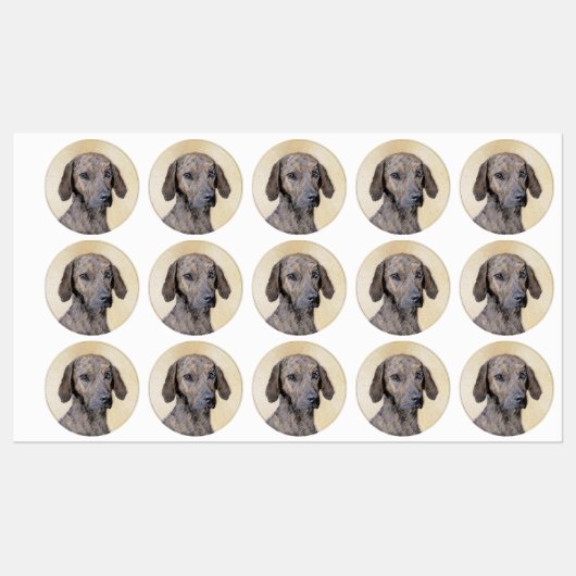Plottengemälde - Niedliche Original Hundkunst Etiketten (Blatt)
