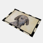 Plottengemälde - Niedliche Original Hundkunst Fußmatte (Schrägansicht)