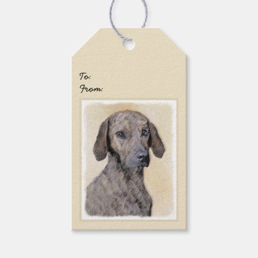 Plottengemälde - Niedliche Original Hundkunst Geschenkanhänger (Vorderseite)