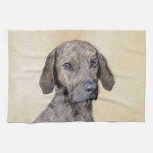 Plottengemälde - Niedliche Original Hundkunst Geschirrtuch