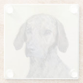 Plottengemälde - Niedliche Original Hundkunst Glasuntersetzer (Rückseite)