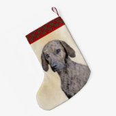 Plottengemälde - Niedliche Original Hundkunst Kleiner Weihnachtsstrumpf (Rückseite (Hängend))