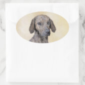 Plottengemälde - Niedliche Original Hundkunst Ovaler Aufkleber (Tasche)