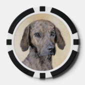 Plottengemälde - Niedliche Original Hundkunst Pokerchips (Vorderseite)