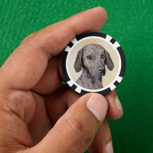Plottengemälde - Niedliche Original Hundkunst Pokerchips (Hand)