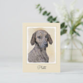 Plottengemälde - Niedliche Original Hundkunst Postkarte (Stehend Vorderseite)