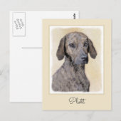 Plottengemälde - Niedliche Original Hundkunst Postkarte (Vorne/Hinten)