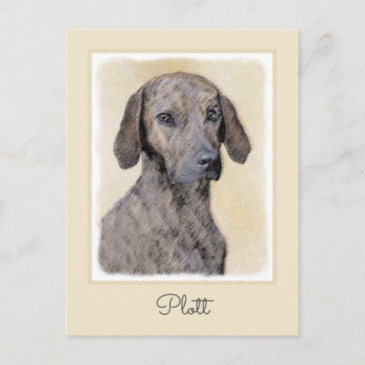 Plottengemälde - Niedliche Original Hundkunst Postkarte (Vorderseite)