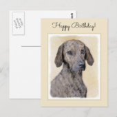 Plottengemälde - Niedliche Original Hundkunst Postkarte (Vorne/Hinten)