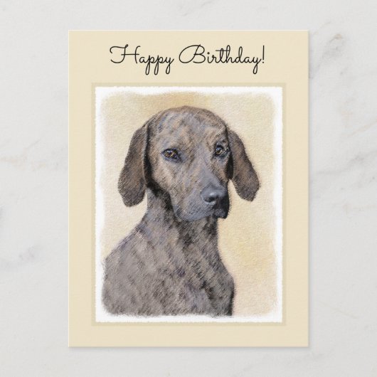 Plottengemälde - Niedliche Original Hundkunst Postkarte (Vorderseite)
