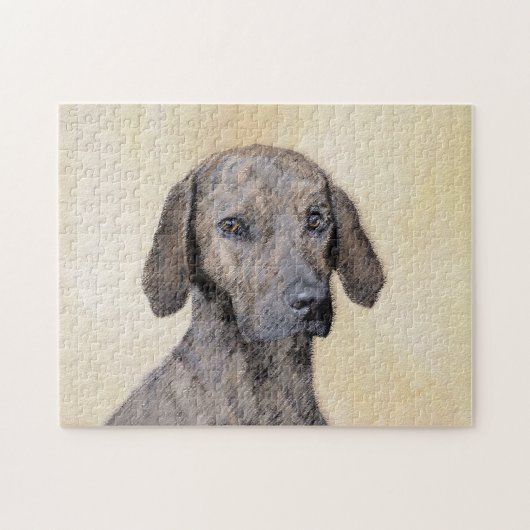 Plottengemälde - Niedliche Original Hundkunst Puzzle (Horizontal)