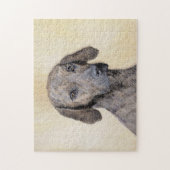 Plottengemälde - Niedliche Original Hundkunst Puzzle (Vertikal)